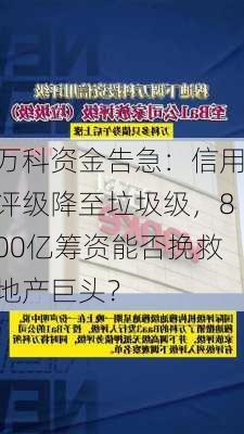 万科资金告急：信用评级降至垃圾级，800亿筹资能否挽救地产巨头？