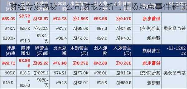 财经专家揭秘：公司财报分析与市场热点事件解读