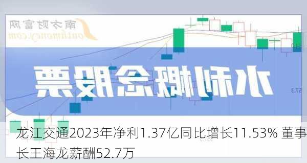 龙江交通2023年净利1.37亿同比增长11.53% 董事长王海龙薪酬52.7万