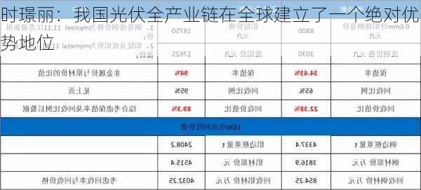 时璟丽：我国光伏全产业链在全球建立了一个绝对优势地位