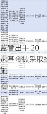 监管出手 20家基金被采取措施