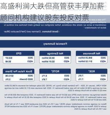 高盛利润大跌但高管获丰厚加薪 顾问机构建议股东投反对票