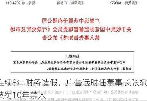 连续8年财务造假，广誉远时任董事长张斌被罚10年禁入