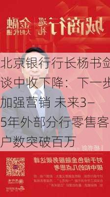 北京银行行长杨书剑谈中收下降：下一步加强营销 未来3—5年外部分行零售客户数突破百万