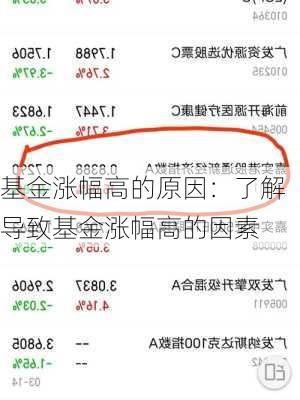 基金涨幅高的原因：了解导致基金涨幅高的因素