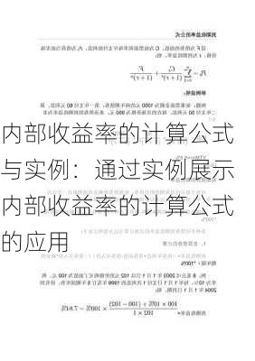 内部收益率的计算公式与实例：通过实例展示内部收益率的计算公式的应用