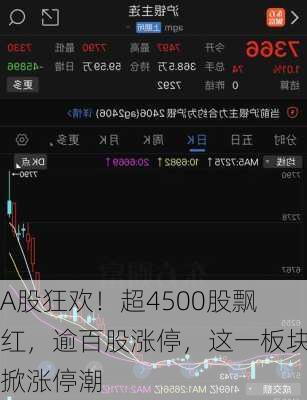 A股狂欢！超4500股飘红，逾百股涨停，这一板块掀涨停潮