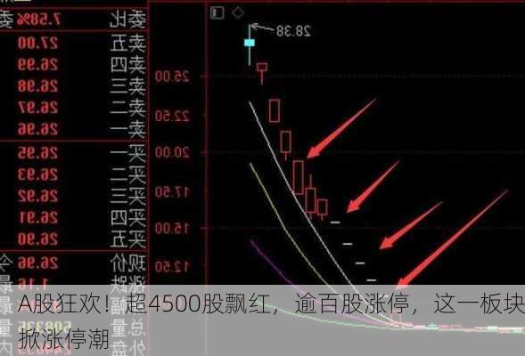 A股狂欢！超4500股飘红，逾百股涨停，这一板块掀涨停潮