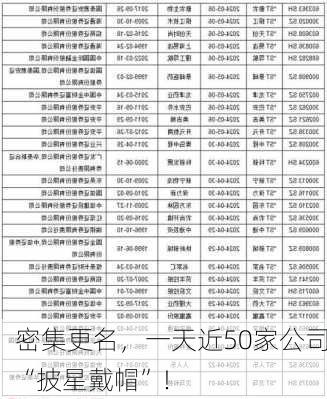 密集更名，一天近50家公司“披星戴帽”！