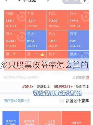 多只股票收益率怎么算的