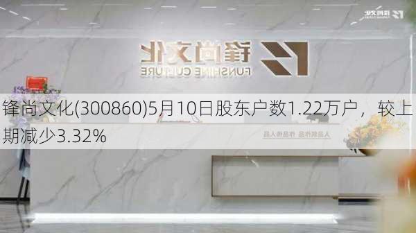 锋尚文化(300860)5月10日股东户数1.22万户，较上期减少3.32%