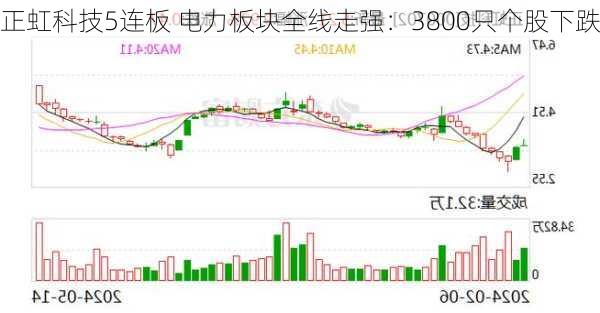 正虹科技5连板 电力板块全线走强：3800只个股下跌