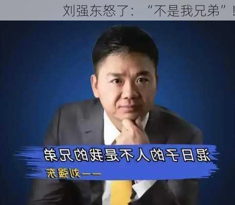 刘强东怒了：“不是我兄弟”！