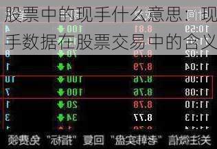 股票中的现手什么意思：现手数据在股票交易中的含义