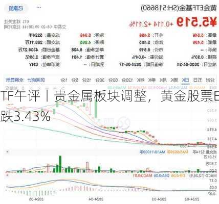 ETF午评丨贵金属板块调整，黄金股票ETF跌3.43%