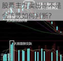 股票主力卖出是不是会下跌如何判断？