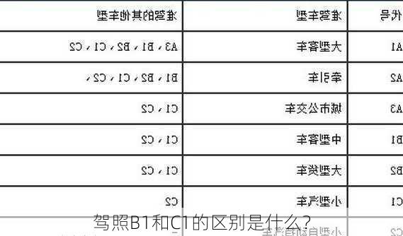 驾照B1和C1的区别是什么？