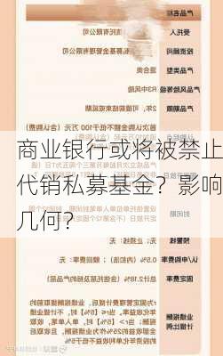 商业银行或将被禁止代销私募基金？影响几何？