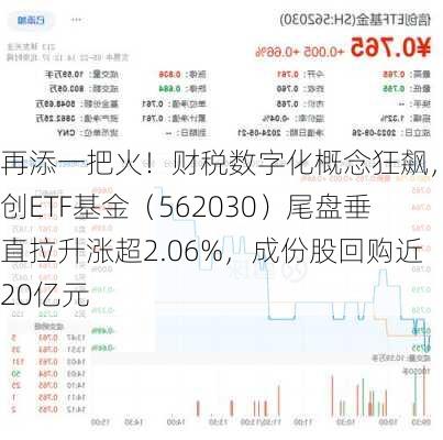 再添一把火！财税数字化概念狂飙，信创ETF基金（562030）尾盘垂直拉升涨超2.06%，成份股回购近20亿元