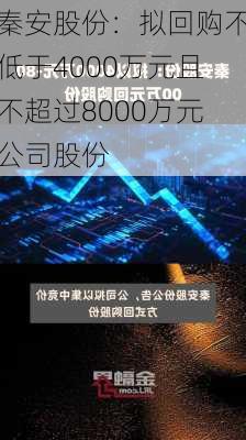 秦安股份：拟回购不低于4000万元且不超过8000万元公司股份