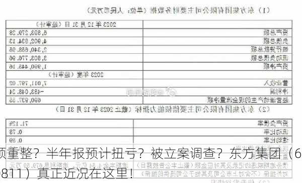 预重整？半年报预计扭亏？被立案调查？东方集团（600811）真正近况在这里！