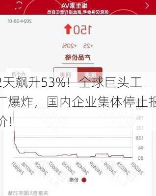 2天飙升53%！全球巨头工厂爆炸，国内企业集体停止报价！