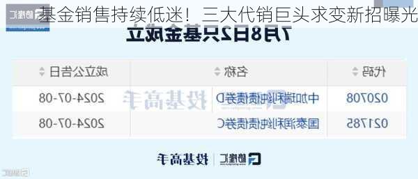基金销售持续低迷！三大代销巨头求变新招曝光