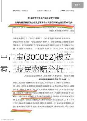 中青宝(300052)被立案，股民索赔分析