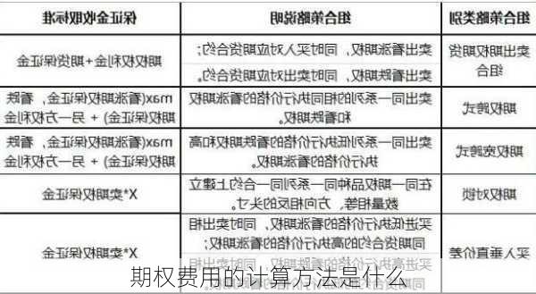 期权费用的计算方法是什么