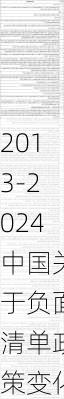 2013-2024中国关于负面清单政策变化