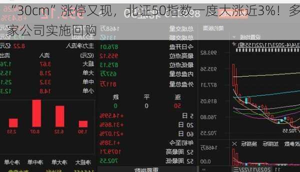 “30cm”涨停又现，北证50指数一度大涨近3%！多家公司实施回购