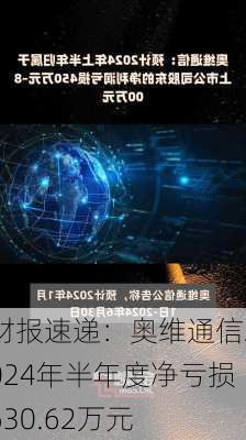 财报速递：奥维通信2024年半年度净亏损630.62万元