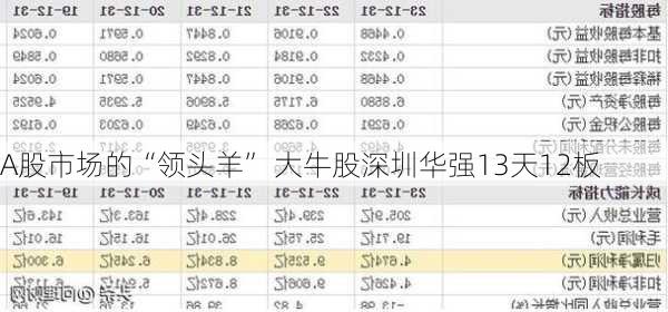 A股市场的“领头羊” 大牛股深圳华强13天12板