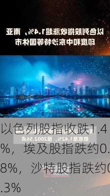 以色列股指收跌1.4%，埃及股指跌约0.8%，沙特股指跌约0.3%