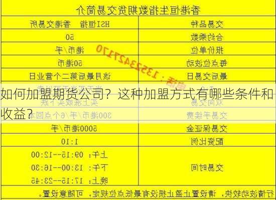 如何加盟期货公司？这种加盟方式有哪些条件和收益？