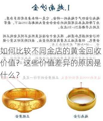 如何比较不同金店的黄金回收价值？这些价值差异的原因是什么？