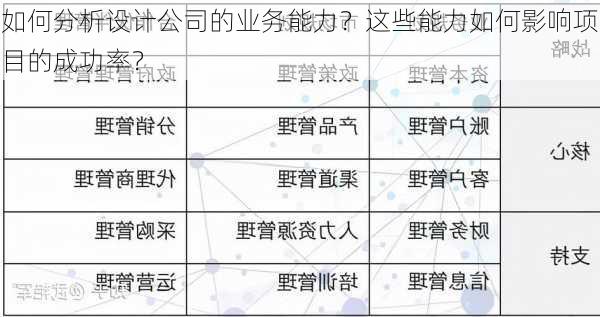 如何分析设计公司的业务能力？这些能力如何影响项目的成功率？