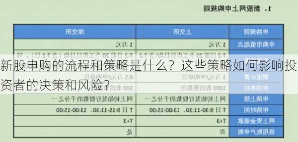 新股申购的流程和策略是什么？这些策略如何影响投资者的决策和风险？