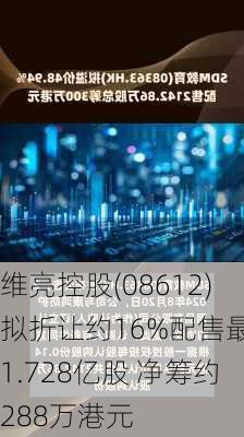 维亮控股(08612)拟折让约16%配售最多1.728亿股 净筹约288万港元