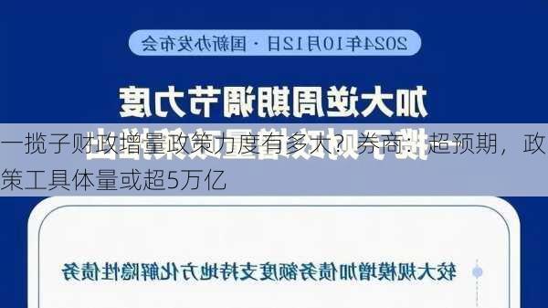 一揽子财政增量政策力度有多大？券商：超预期，政策工具体量或超5万亿