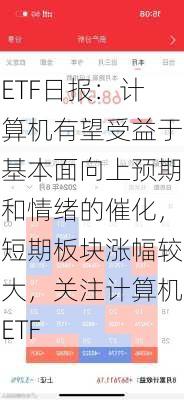 ETF日报：计算机有望受益于基本面向上预期和情绪的催化，短期板块涨幅较大，关注计算机ETF