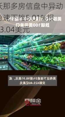 沃那多房信盘中异动 急速下挫5.01%报43.04美元