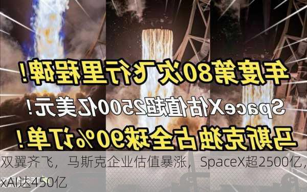 双翼齐飞，马斯克企业估值暴涨，SpaceX超2500亿，xAI达450亿