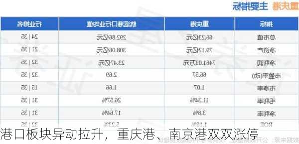 港口板块异动拉升，重庆港、南京港双双涨停