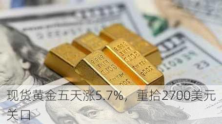 现货黄金五天涨5.7%，重拾2700美元关口