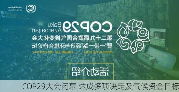 COP29大会闭幕 达成多项决定及气候资金目标